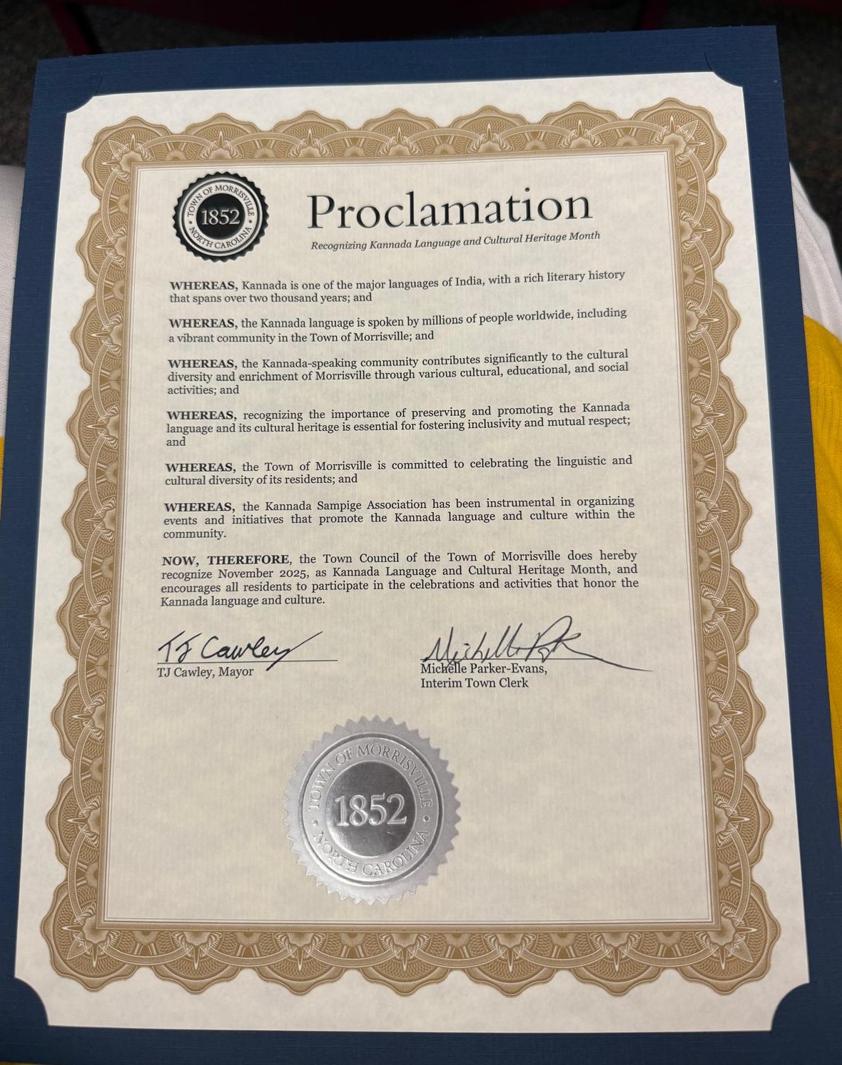 Sampige proclamation recognition